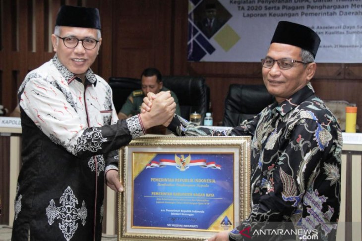 Sebelas kali raih WTP, Nagan Raya raih penghargaan dari pemerintah pusat
