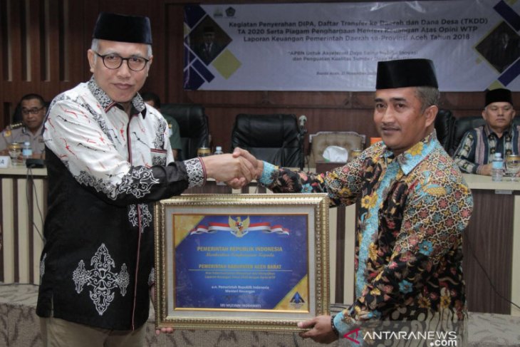 Berhasil kelola anggaran, Aceh Barat raih penghargaan WTP dari pemerintah pusat