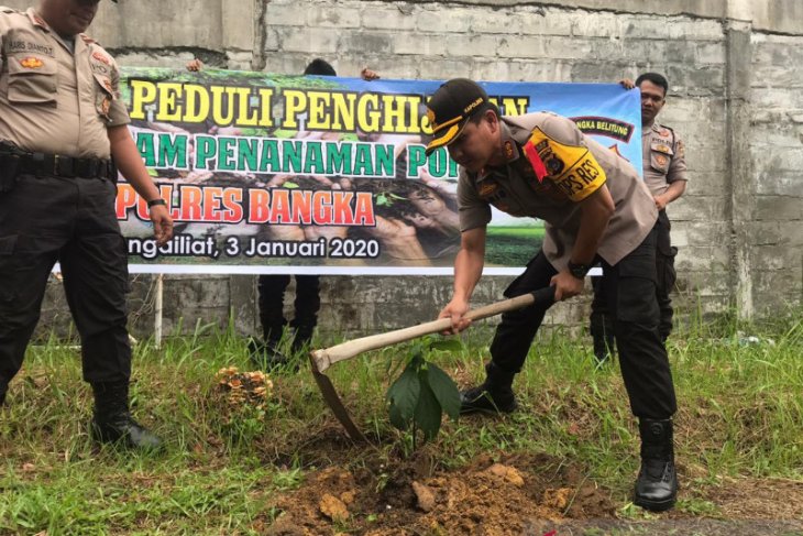 Kepolisian resos Bangka tanam 2.500 bibit pohon