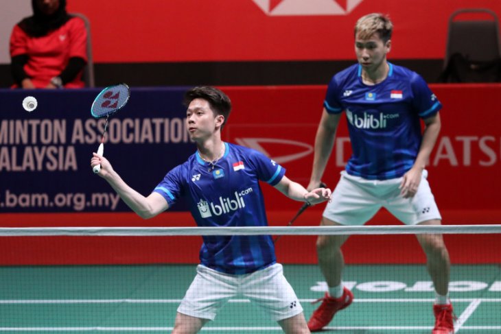 Indonesia Masters: Kevin/Marcus menang dramatis dalam laga rubber gim