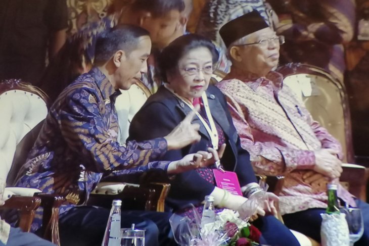 Presiden dan Wapres hadiri Rakernas PDI Perjuangan di Kemayoran