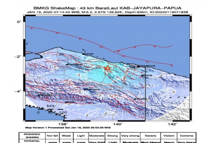 Kabupaten Jayapura kembali digoyang gempa bumi