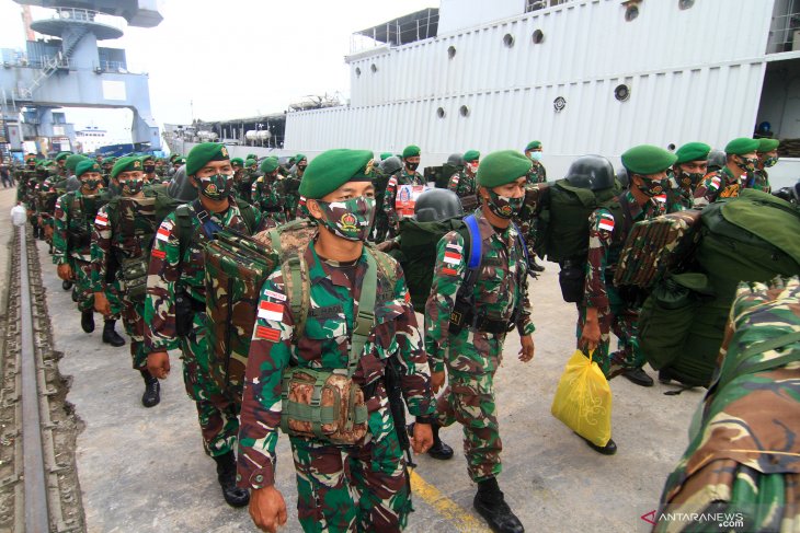 Kepulangan satgas pamtas RI-Malaysia
