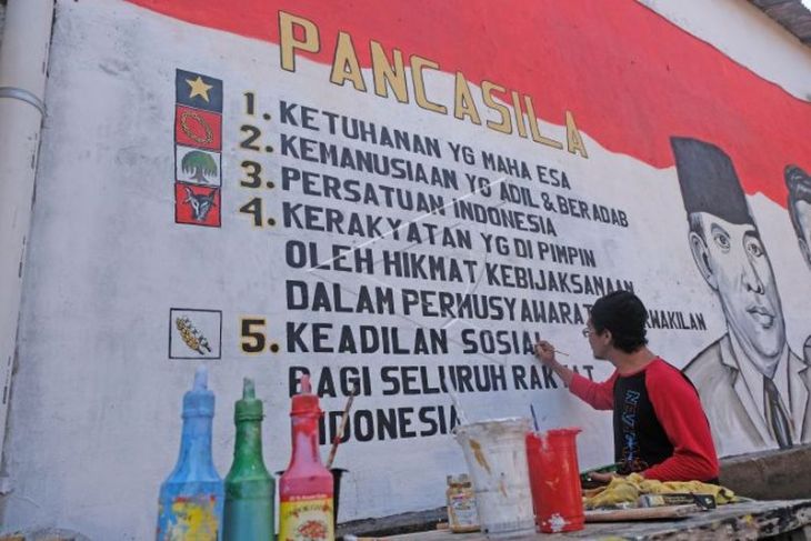 Mural hari lahir Pancasila