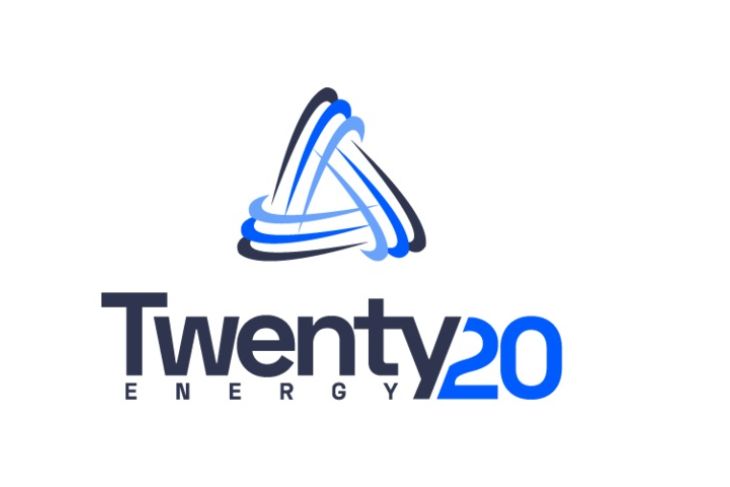 Twenty logo vertical blue