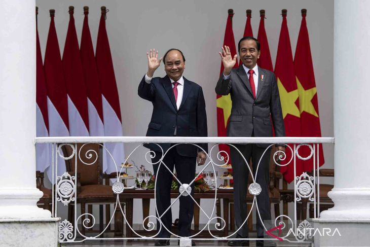 Presiden Joko Widodo menerima kunjungan kenegaraan Presiden Vietnam di Istana Bogor