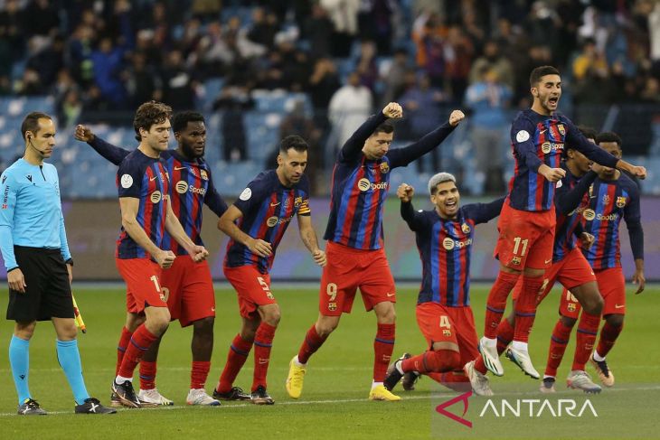 Menang drama adu penalti, Barcelona melaju ke final Piala Super Spanyol