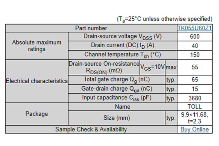 Toshiba Releases 600V Super Junction Structure N-Channel Power MOSFET ...