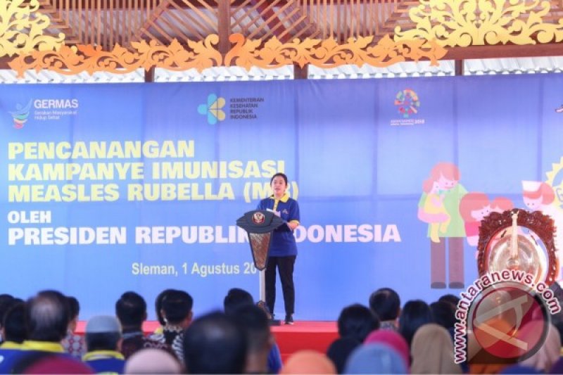 Menko Puan : Tahun 2020 anak-anak Indonesia terlindung dari campak Rubella