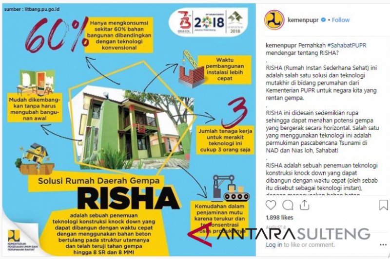 Kementarian PUPR akan bangun "Risha" di Sulteng (vidio)