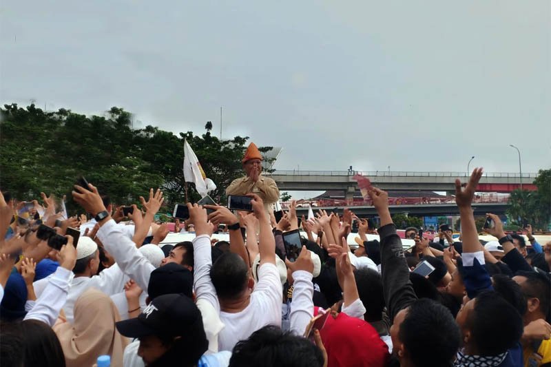 Hujan gerimis iringi kampanye akbar Prabowo di Palembang