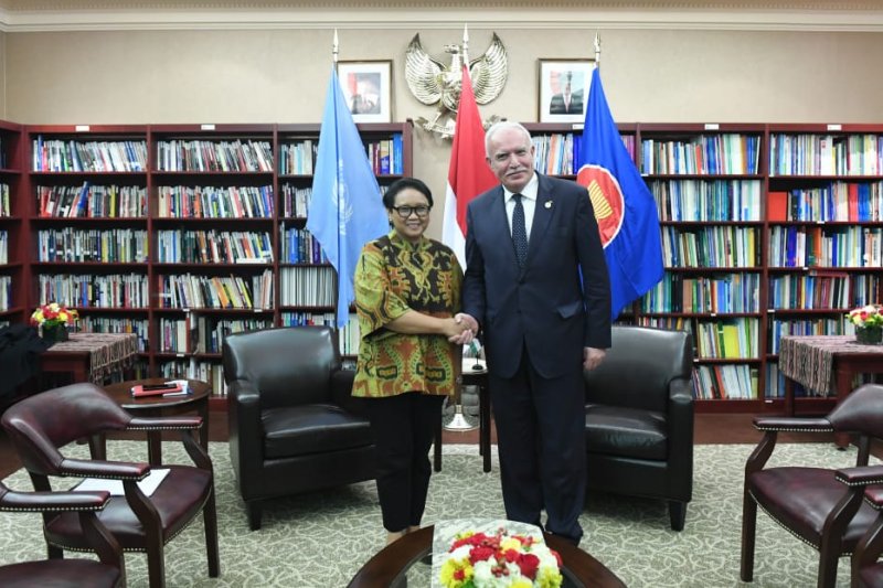 Menlu RI-Palestina bertemu jelang diskusi di DK PBB