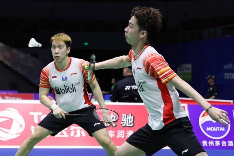 Kevin/Marcus sumbang poin pertama di laga pembuka Piala Sudirman