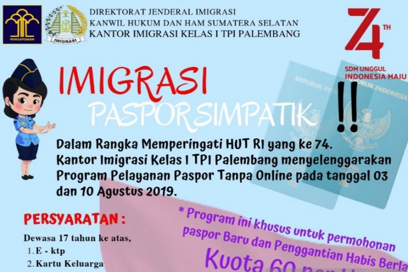 Imigrasi Palembang gelar layanan paspor simpatik HUT RI