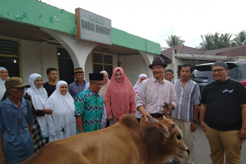Bupati Hendrajoni Serahkan 13 Ekor Sapi Kurban