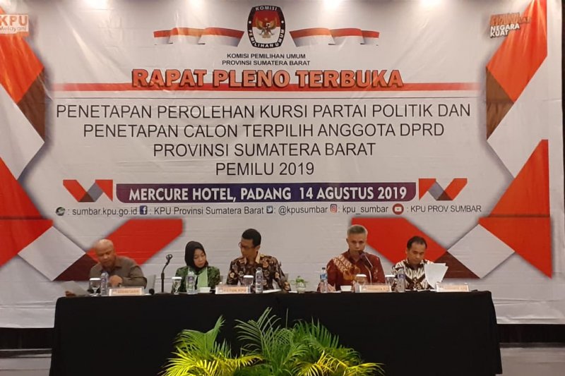 Ini 65 calon terpilih anggota DPRD Sumatera Barat periode 2019-2024