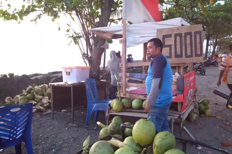 Gara-gara kabut asap, penjual kelapa muda di Pantai Padang sepi pembeli