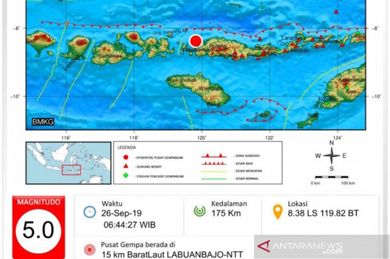 Gempa magnitudo 5.0 guncang Manggarai Barat
