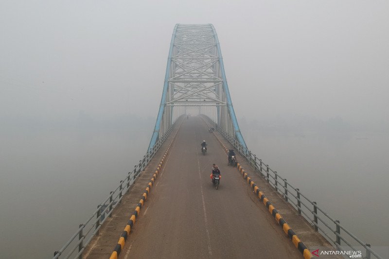 Kabut asap selimuti Tanjungjabung Timur, Jambi.