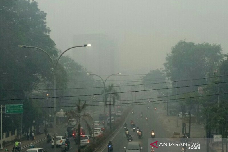Kabut asap masih selimuti Palembang meski diguyur hujan