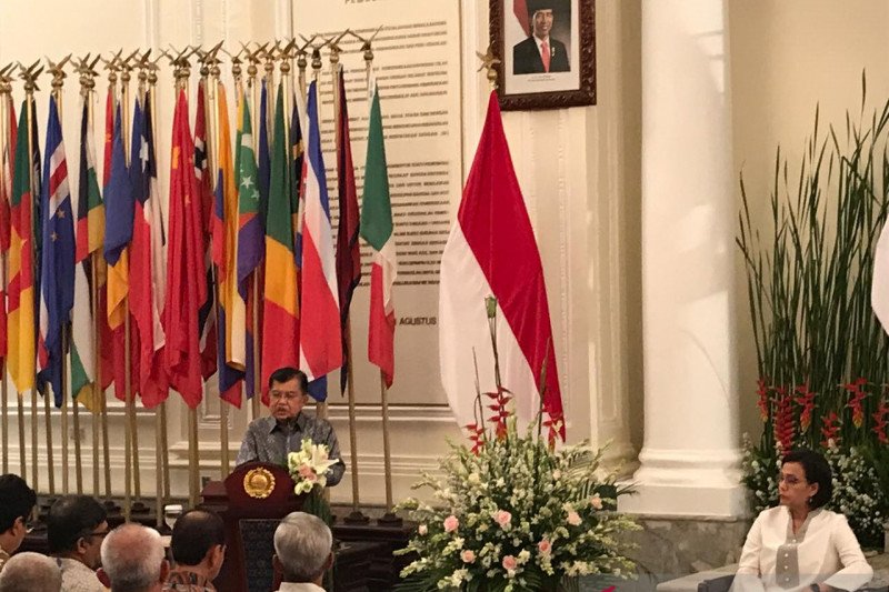 Wapres JK berpidato terakhir, Sri Mulyani dan Retno Marsudi terharu