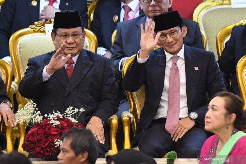Prabowo dan Sandiga Uno hadiri pelantikan presiden dan wapres