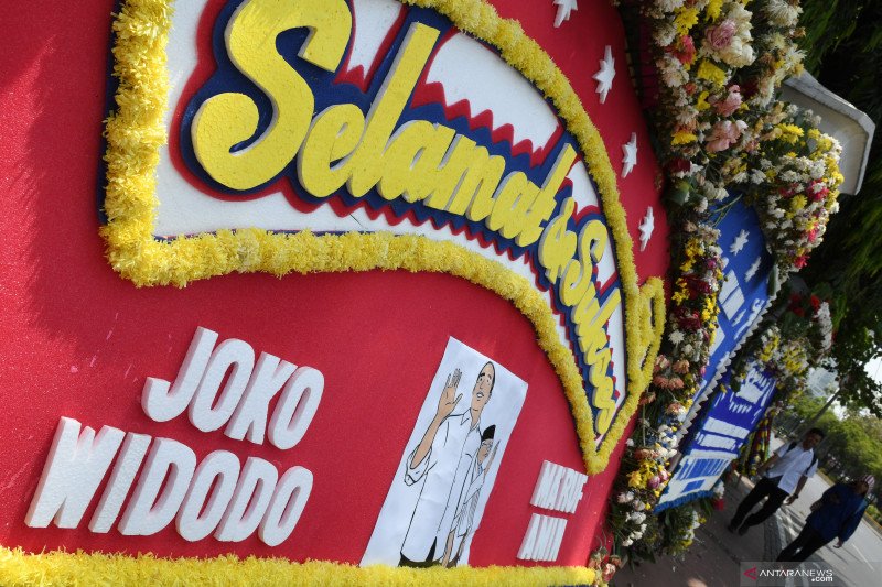 Karangan bunga ucapan selamat pelantikan Presiden Jokowi-Wapres Ma'ruf Amin