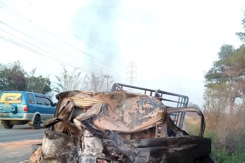 Kecelakaan truk dengan pickup di Jalinsum Lampung, 6 orang tewas di lokasi