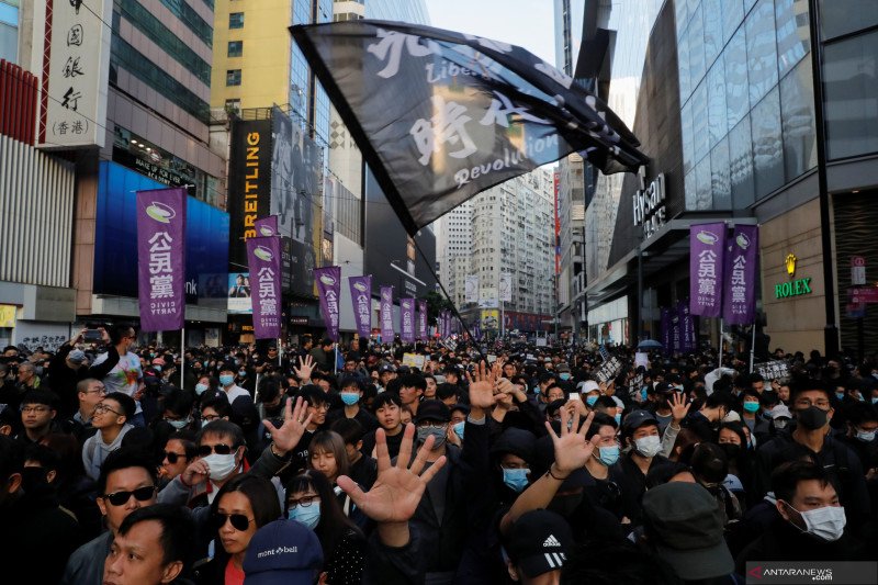 Unjuk rasa terbesar berlangsung di Hong Kong, 800.000 orang turun ke jalan