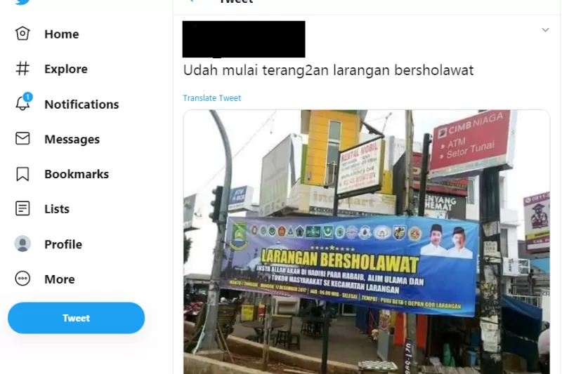 Larangan bersholawat