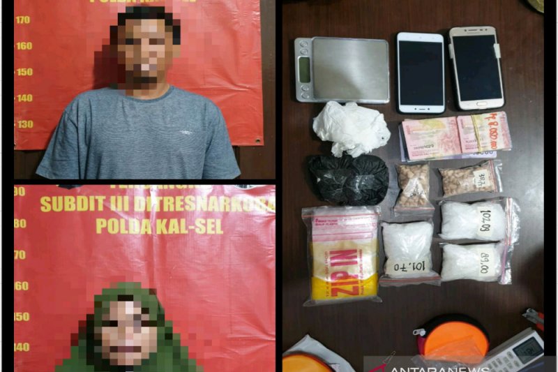 Polisi ringkus pasangan suami istri di Kalsel simpan 370,39 gram narkotika
