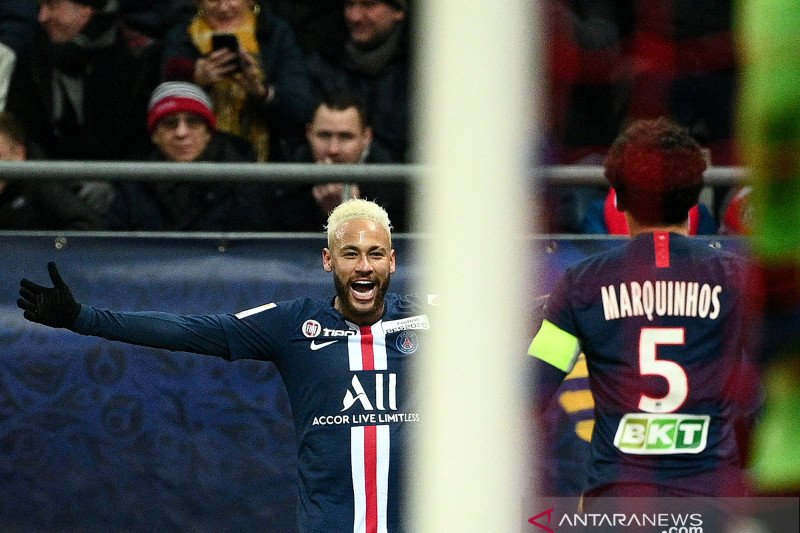 Neymar andil besar bawa PSG menang 3-0 atas Reims di semifinal Liga Prancis