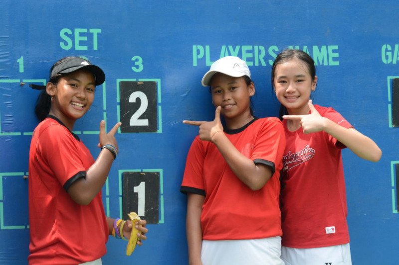 Tim putri Indonesia tundukkan Srilanka 2-1 dalam ajangkualifikasi zona Asia/Oseania World Junior Tennis Competition (WJTC) 2020