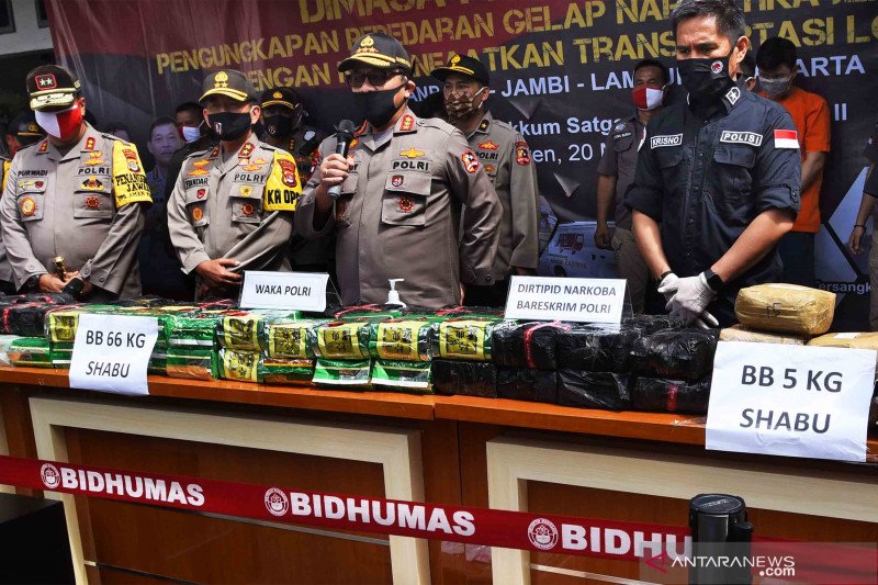 Polisi ungkap penyelundupan 71 kilogram sabu