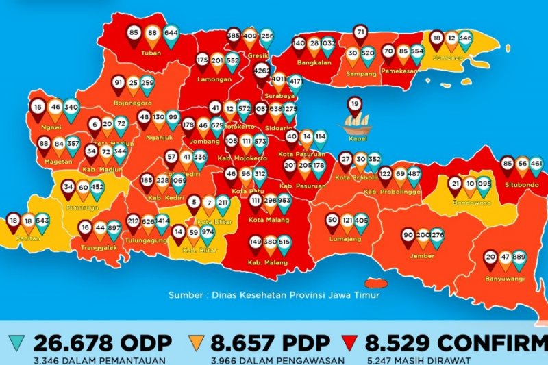 Tingkat kesembuhan pasien COVID-19 di Jatim capai 28,83 persen