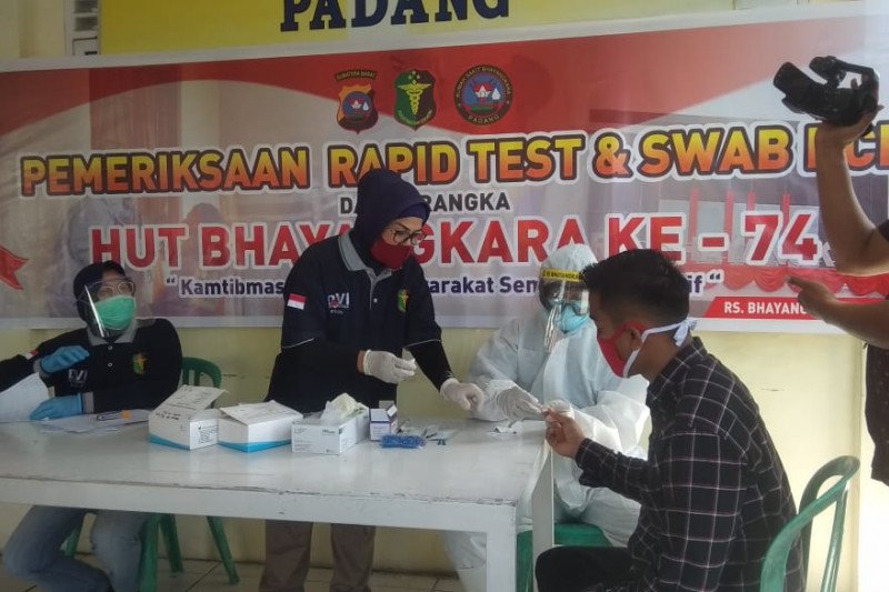 Polda Sumbar fasilitasi wartawan tes cepat COVID-19