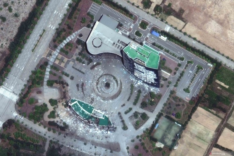 Citra satelit kondisi Gedung Administrasi Penghubung Bersama Inter-Korea