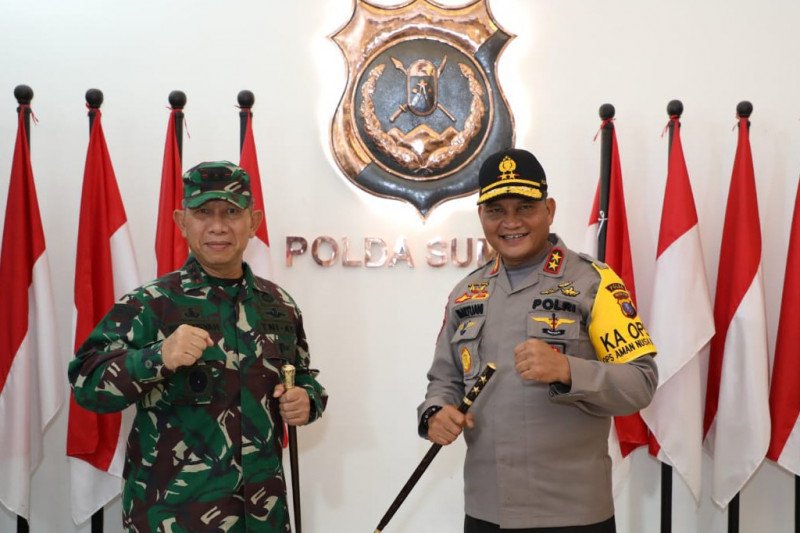 Tentara dan polisi selalu kerja sama jaga kamtibmas di Sumatera Utara