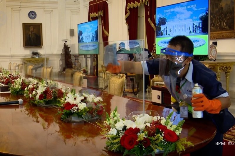 Intip ketatnya protokol kesehatan di Istana Kepresidenan