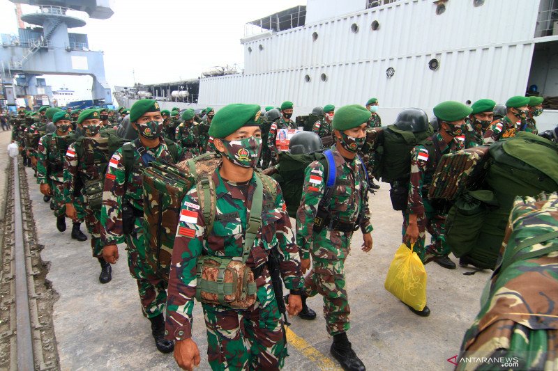 Kepulangan satgas pamtas RI-Malaysia