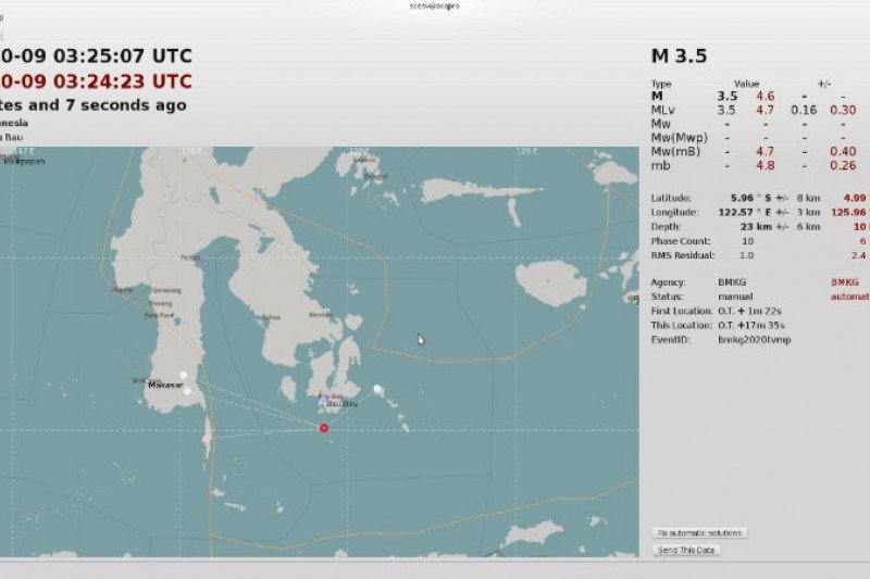 Gempa magnitudo 5,4 guncang Buton-Buton Selatan