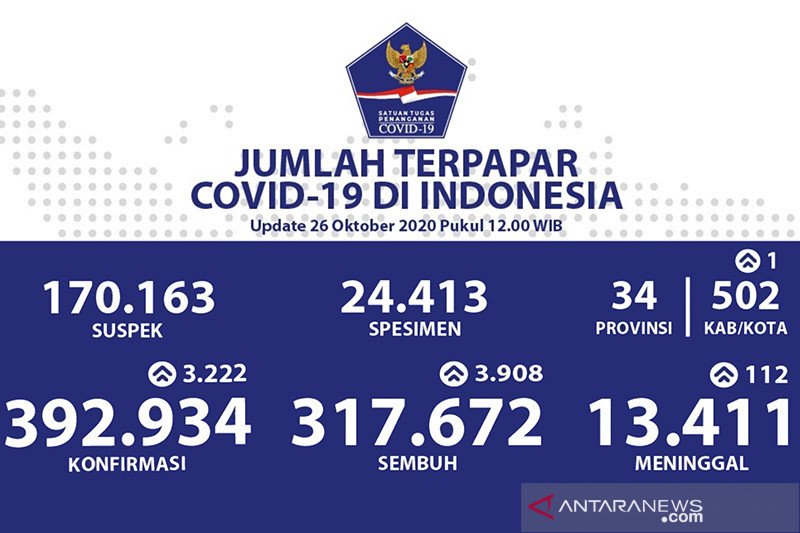 Pasien sembuh COVID-19 Senin bertambah 3.908 jadi 317.672 orang