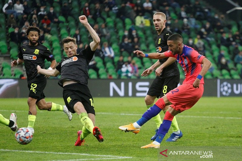Hakim Ziyech cetak gol perdana bawa Chelsea hajar Krasnodar 4-0