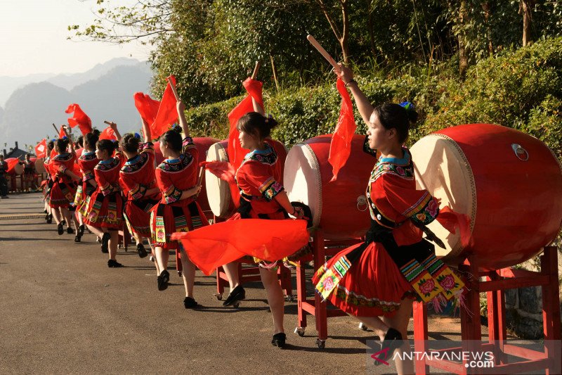 Pembukaan festival drum di China