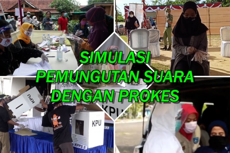 KPU berbagai daerah gelar simulasi pemungutan suara dengan prokes