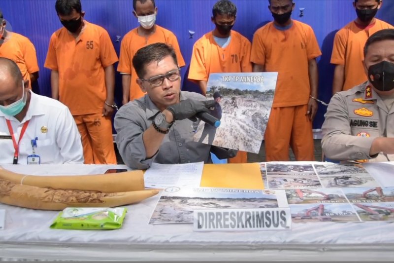 Polda Riau ungkap jual beli gading gajah dan penambangan liar