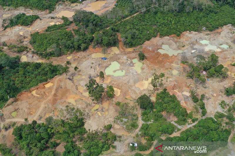 Kerusakan lingkungan akibat tambang emas ilegal