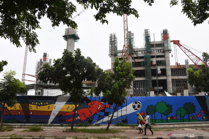 Progres pembangunan Jakarta International Stadium