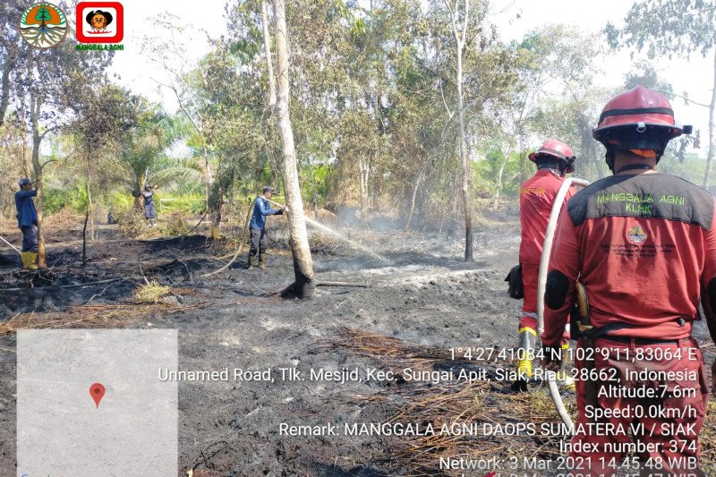 Kebakaran lahan kembali terjadi di Sungai Ampit Siak
