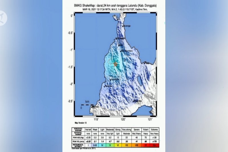 Gempa bumi guncang Donggala dan Banggai Laut